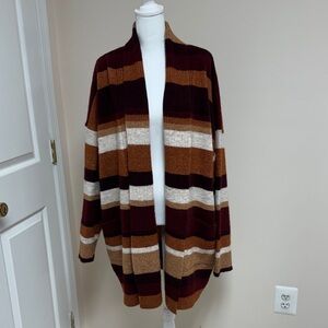 Time and Tru Multicolor Striped Cardigan